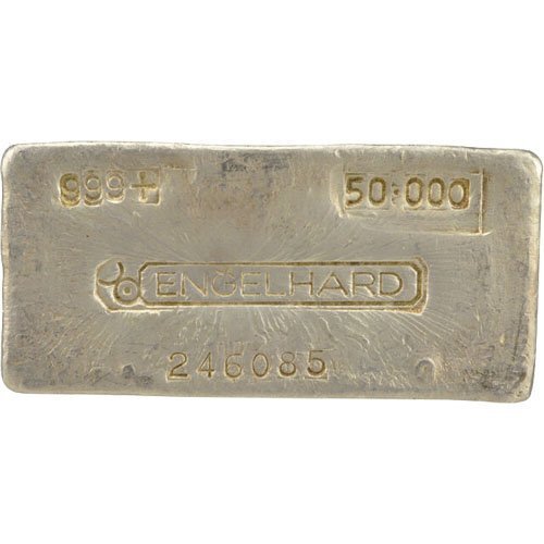 50 oz Engelhard Silver Bar For Sale