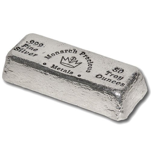 50 oz Monarch Hand Poured Loaf Silve