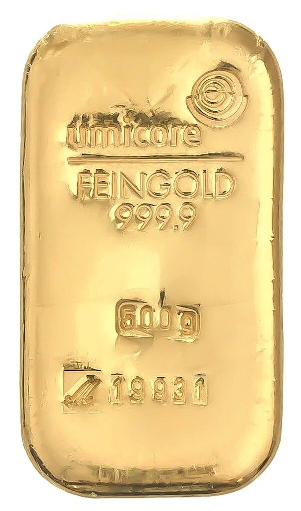 Buy 500 Gram Umicore Cast Gold Bar