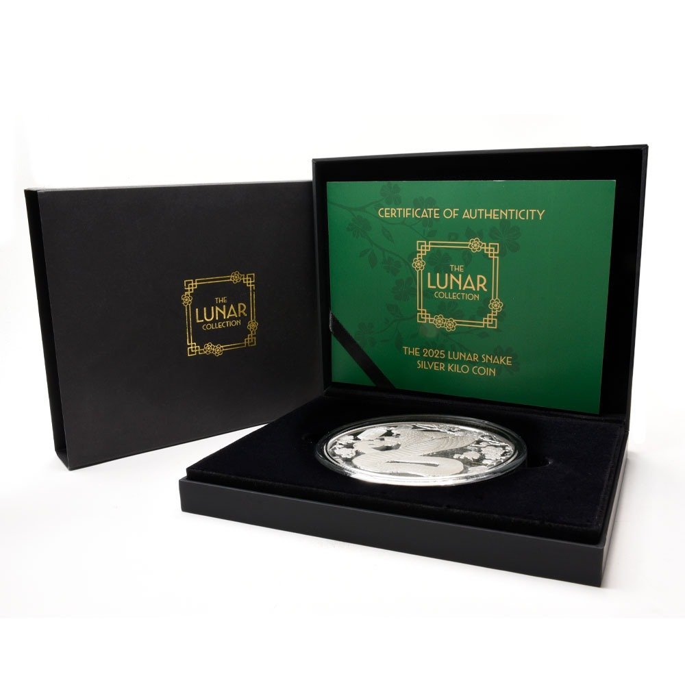 2025 1 Kilo Proof Pitcairn Islands Silver Lunar Year of the Snake Coin (Box + CoA) - Image 5