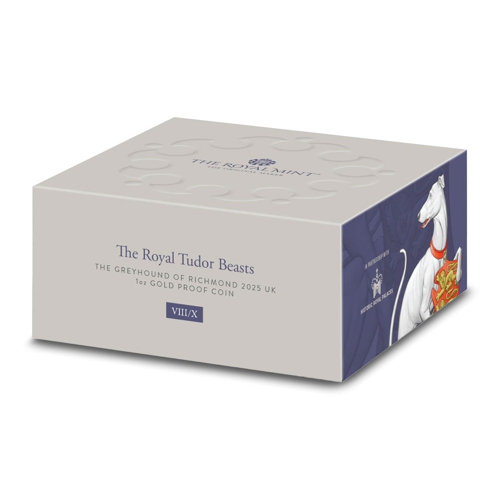 2025 1 oz Proof British Gold Tudor Beasts The Greyhound of Richmond Coin (Box + CoA) - Image 5