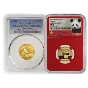 8 Gram Chinese Gold Panda Coin MS70 (Random Year, Varied Label, PCGS or NGC)