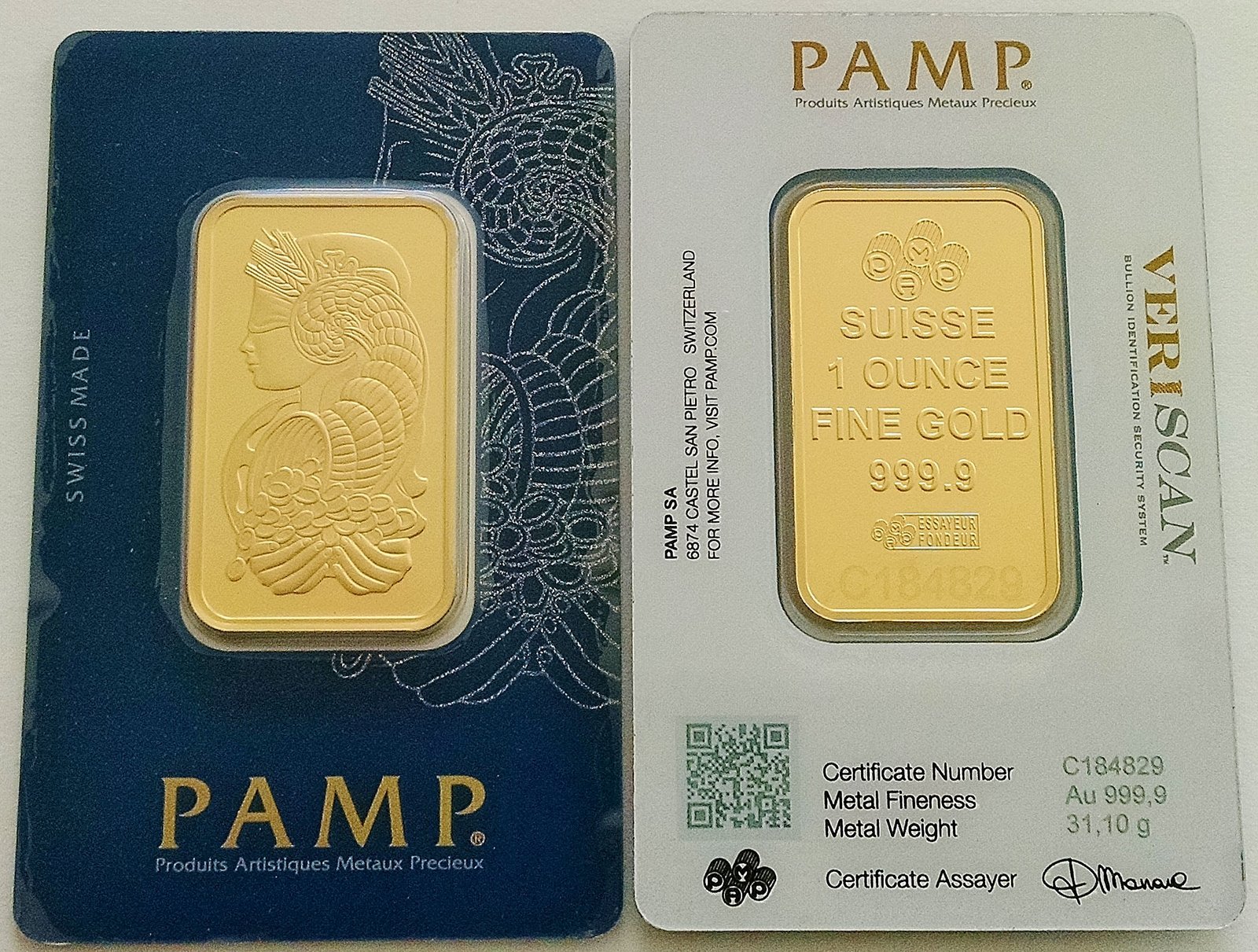 Buy 1 oz PAMP Suisse Fortuna Gold Ba
