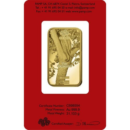 Buy 1 oz PAMP Suisse Lunar Tiger Gold Bar (New w/ Assay) - Image 3