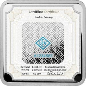 Buy 100 oz Geiger Square Silver Bar (New)