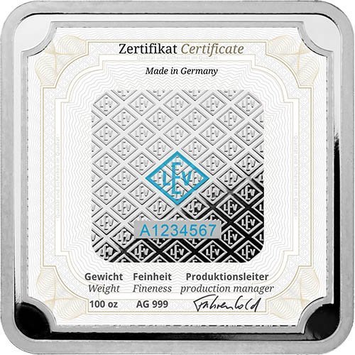 Buy 100 oz Geiger Square Silver Bar (New) - Image 2
