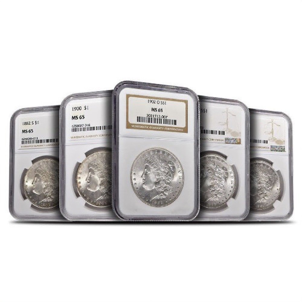 Morgan Silver Dollar 5-Coin Set NGC