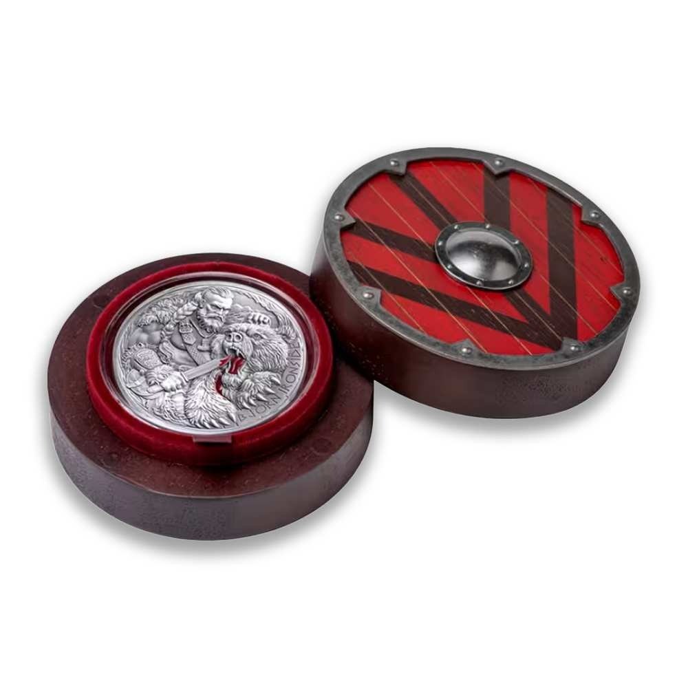 2025 2 oz Colorized Antique Cameroon Silver The Way to Valhalla Bjorn Ironside Coin (Box + CoA) - Image 4