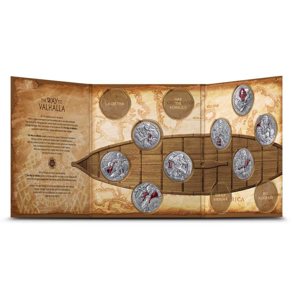 2026 2 oz Antique Cameroon Silver The Way to Valhalla Rollo of Normandy Coin (High Relief, Box + CoA) - Image 7