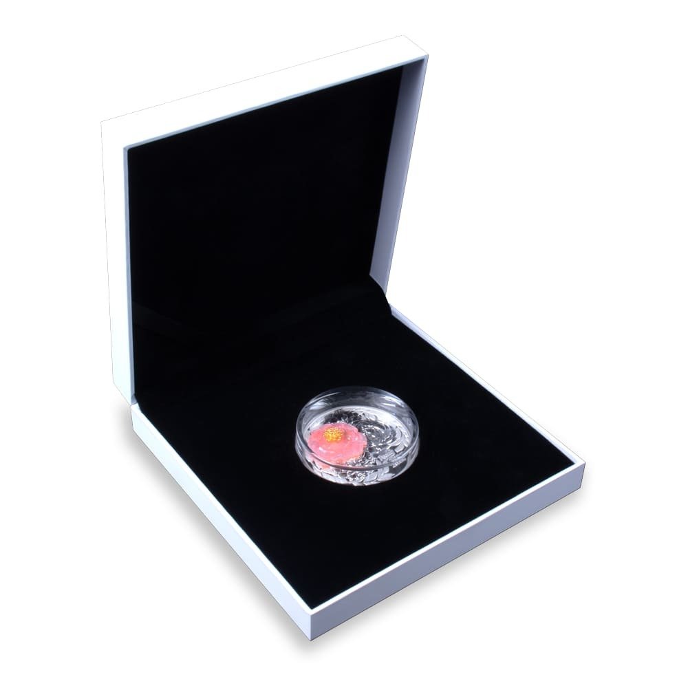2025 2 oz Proof Solomon Islands Silver 3D Peony Flower Coin (Box + CoA) - Image 4