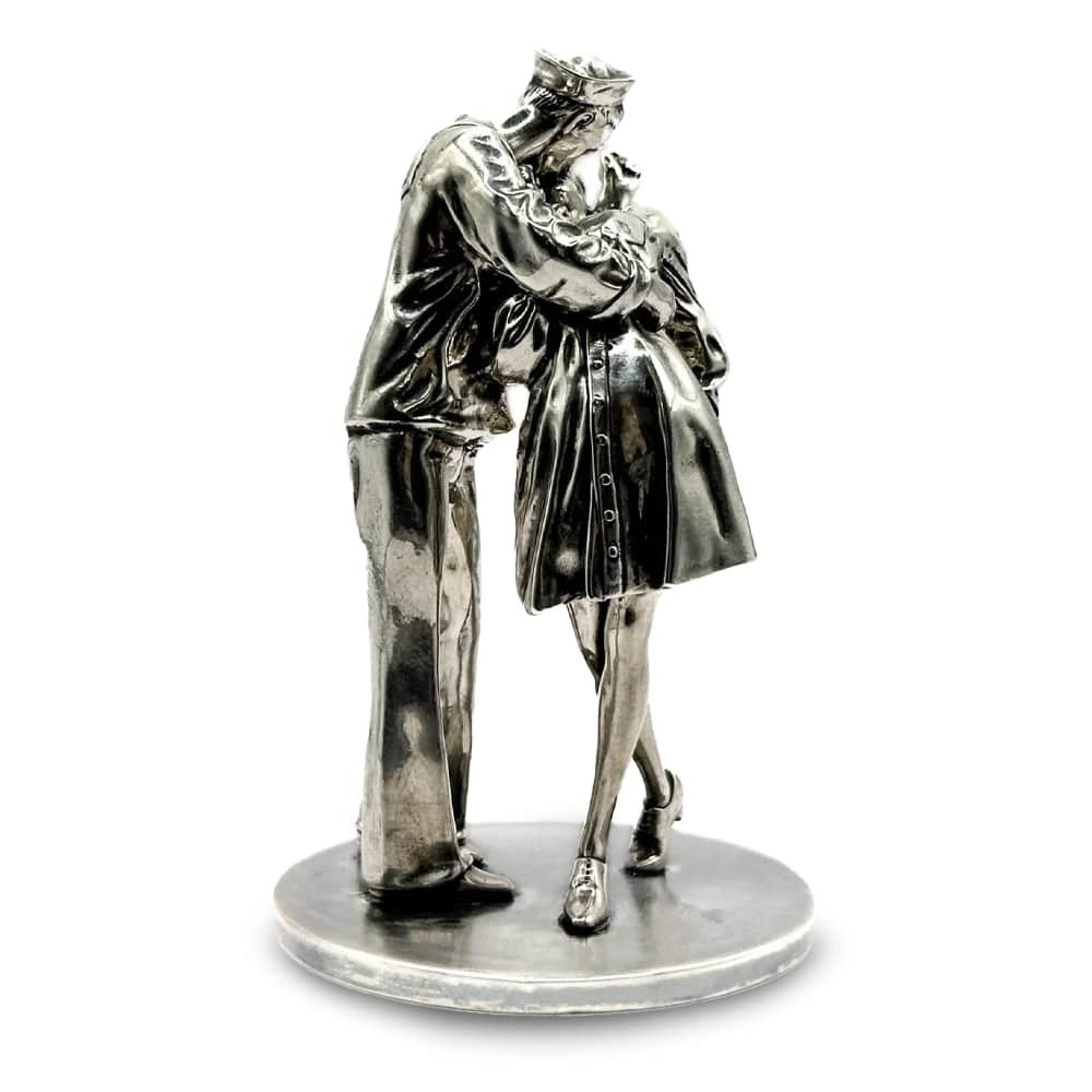 12 oz Antique Finish The Kiss Silver Statue (New, Box + CoA) - Image 4
