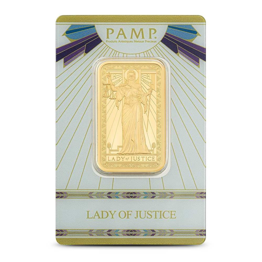 1 oz PAMP Suisse Gold Lady of Justic