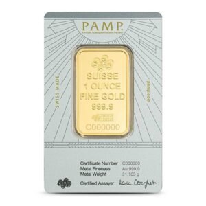 1 oz PAMP Suisse Gold Lady of Justice Bar (New w/Assay)