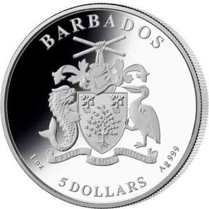 2022 1 oz Barbados Silver Double Portrait of the Queen Elizabeth II Coin (Proof-Like)