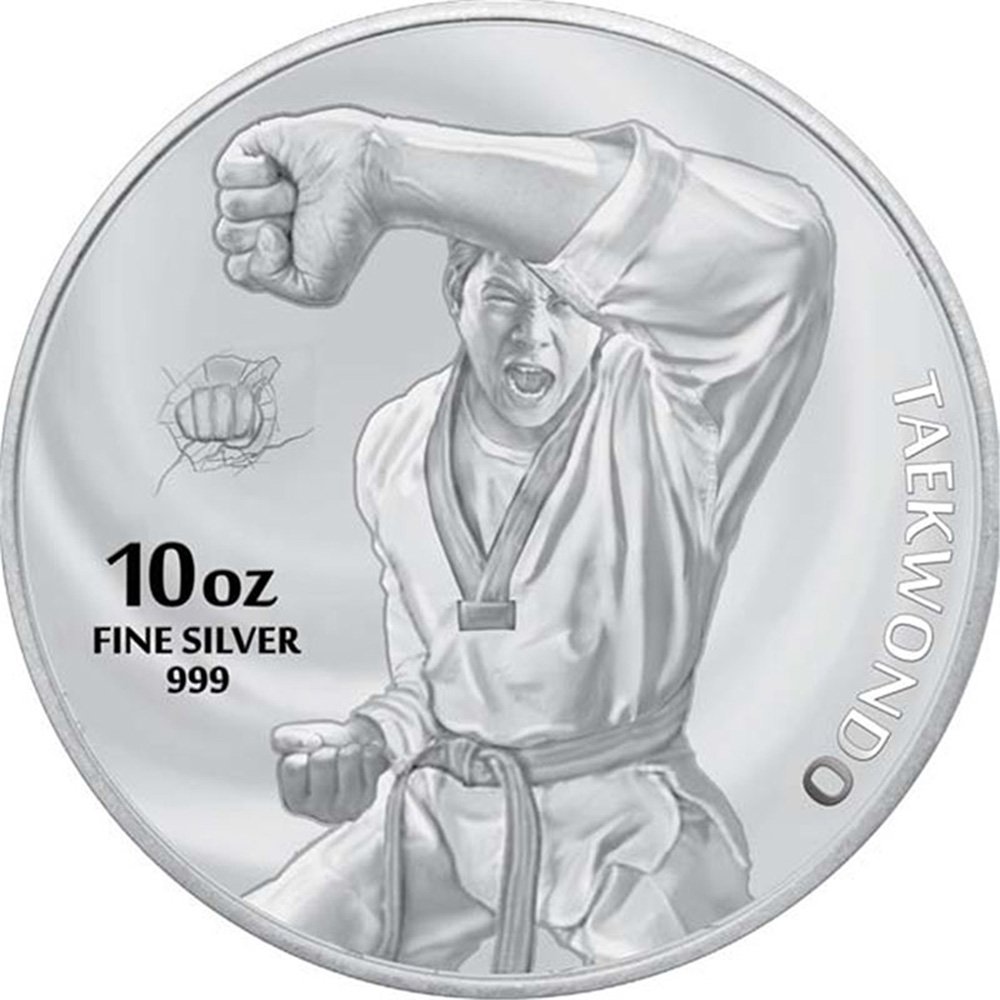 10 oz South Korean Silver Taekwondo