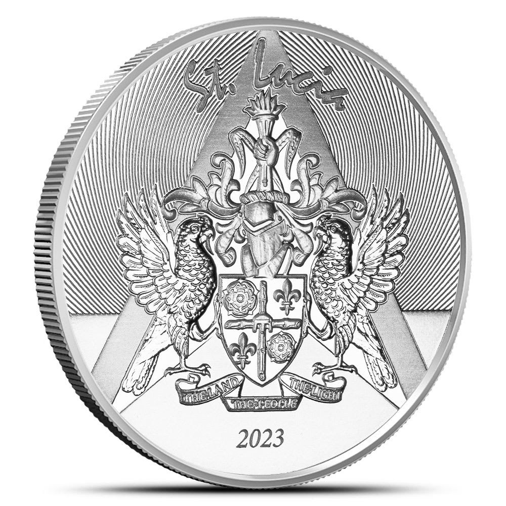 1 oz EC8 Silver St. Lucia Coat of Ar