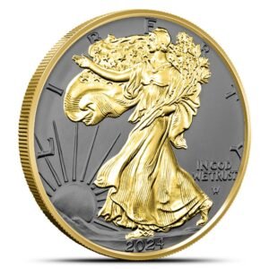 2024 1 oz American Silver Eagle Coin (Ruthenium, Gilded, In Capsule)