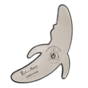 2024 1 oz Colorized Barbados Silver Rick and Morty Banana Rick Shaped Coin