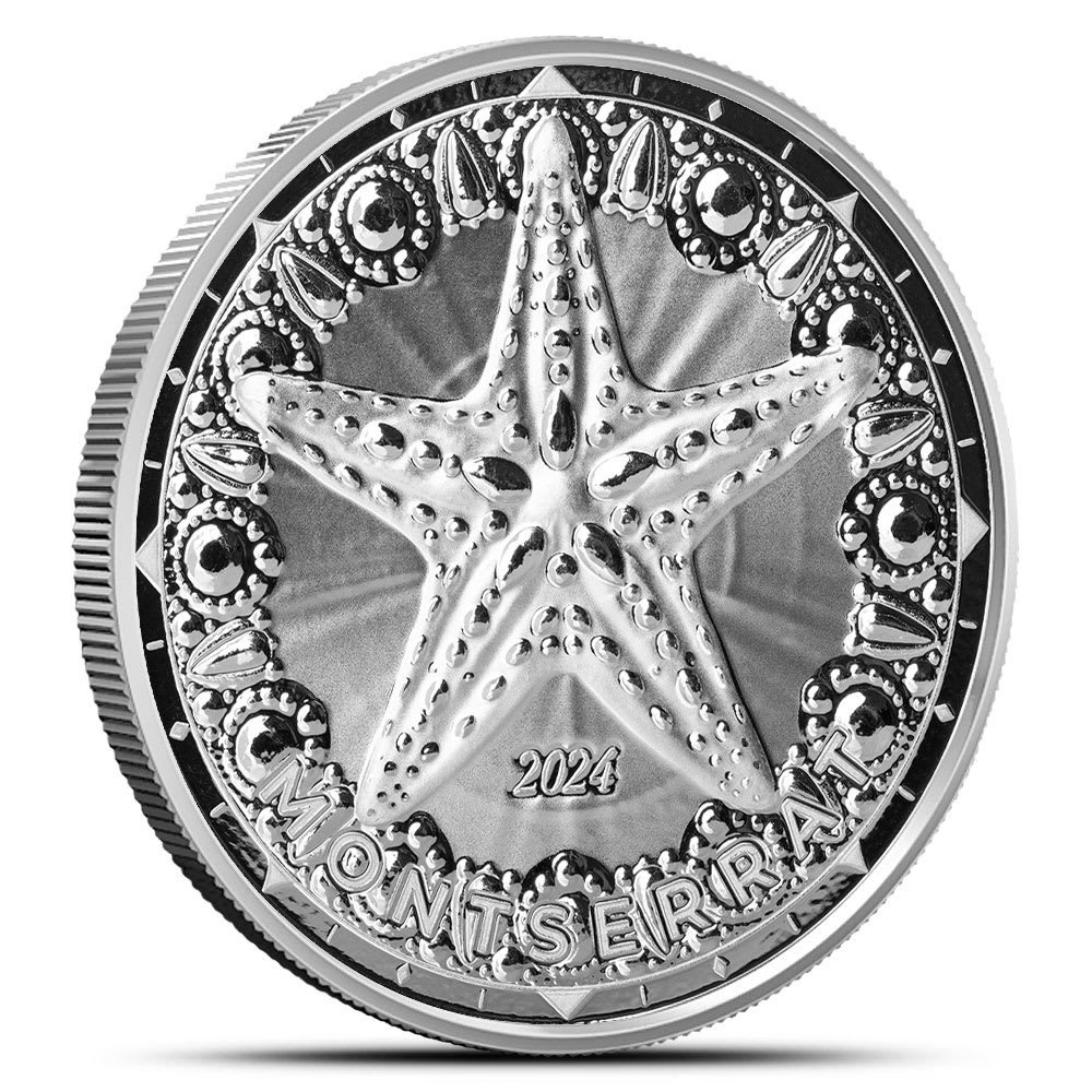 1 oz EC8 Silver Montserrat Starfish