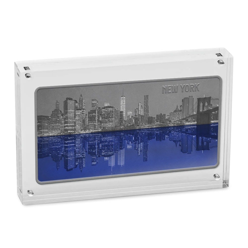 2024 3 oz Antique Barbados New York at Night Silver Coin (Glow in the Dark, Box + CoA) - Image 4