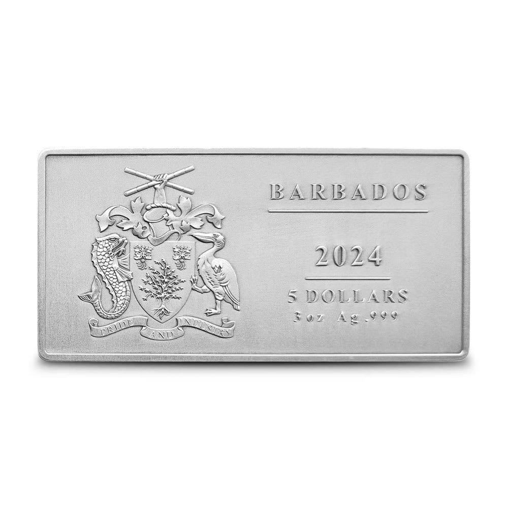 2024 3 oz Antique Barbados New York at Night Silver Coin (Glow in the Dark, Box + CoA) - Image 3