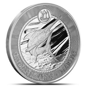 2025 1 oz Cayman Islands Silver Sea Life Marlin Coin (Proof-Like)