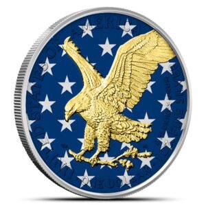 2025 1 oz Colorized American Silver Eagle Coin (Gilded, In Capsule)