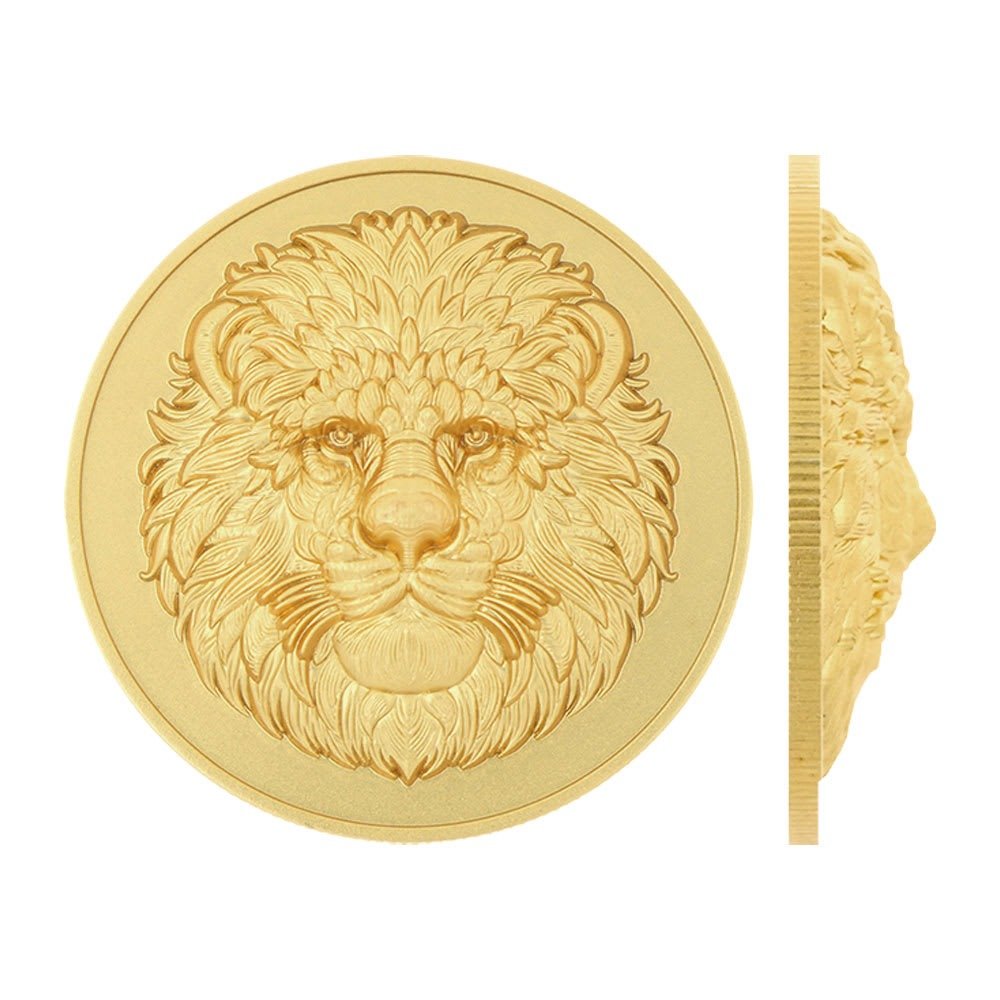2025 1 oz Fiji Silver Lion Head 3D Coin (Box + CoA, Ultra High Relief, Gilded) - Image 3