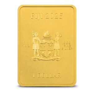 2025 1 oz Fiji Silver Snake Rectangular Coin (Box + CoA, Gilded)
