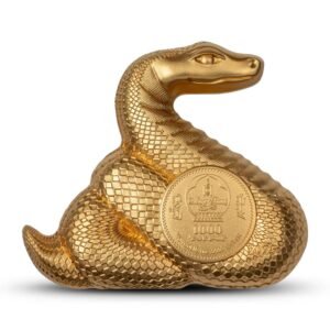 2025 1 oz Mongolia Silver Lunar Nimble Snake Coin (Gilded)