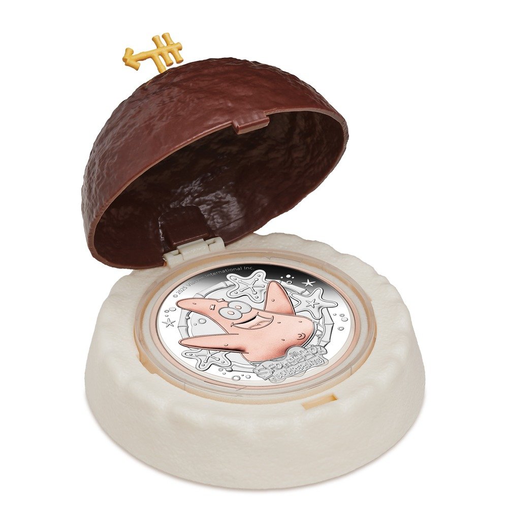 2025 2 oz Proof Tuvalu Silver Spongebob Squarepants Patrick Star Coin (Box + CoA, Gilded) - Image 3