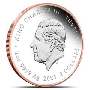 2025 2 oz Proof Tuvalu Silver Spongebob Squarepants Patrick Star Coin (Box + CoA, Gilded)