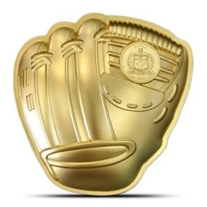 2025 5 oz Samoa Silver Baseball Glove Shaped Coin (Box, Gilded)