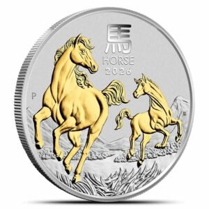 2026 1 oz Australian Silver Lunar Horse Coin (Gilded, Capsule + CoA)