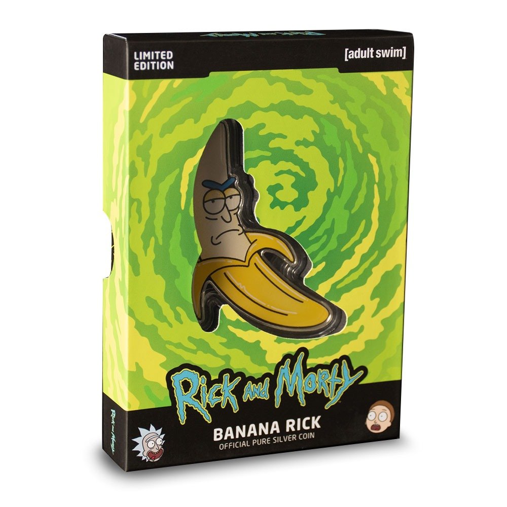 2024 1 oz Colorized Barbados Silver Rick and Morty Banana Rick Shaped Coin - Image 6