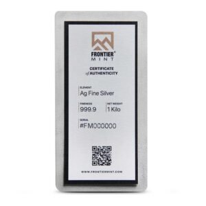 Buy 1 Kilo Frontier Mint Silver Bar (New w/ CoA)