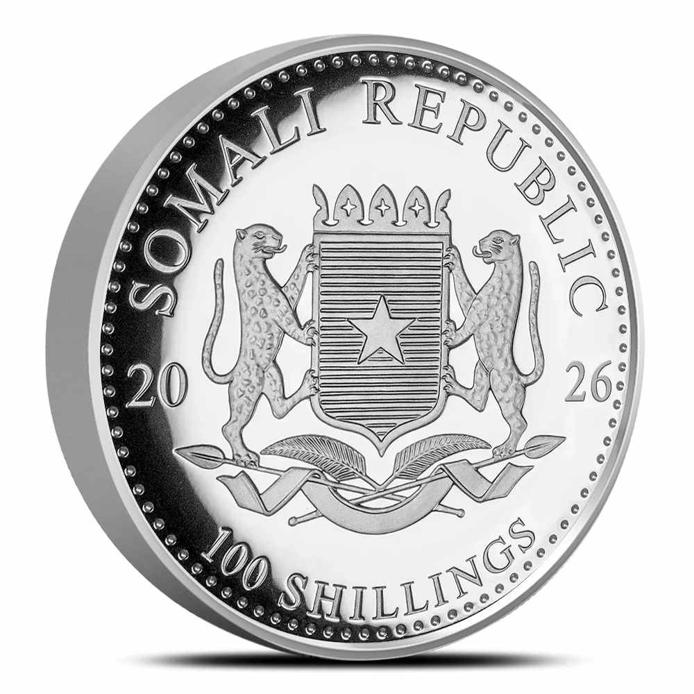 2026 1 oz Proof Somalia Silver Elephant Coin (High Relief) - Image 2